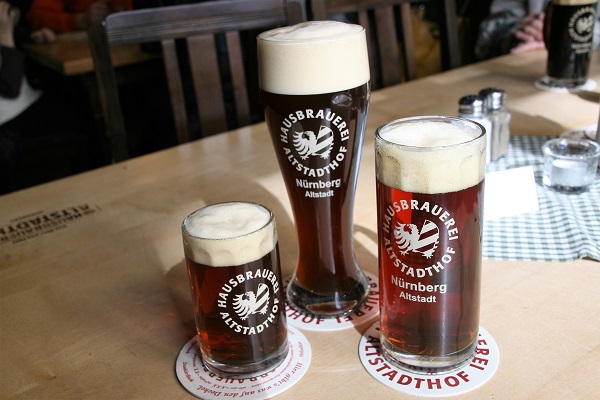 Verschiedene Biersorten der Hausbrauerei Altstadthof Nürnberg